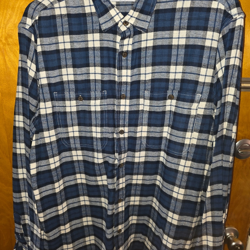 Old Navy Blue and White Casual Button Down Shirt
